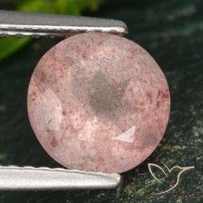 Quarzo fragola Rosa chiaro naturale da 1.83 ct, Rotondo, Traslucido