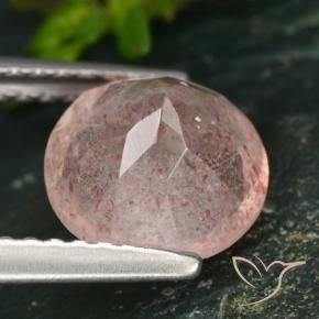 Quarzo fragola Rosa chiaro naturale da 1.83 ct, Rotondo, Traslucido