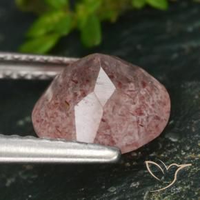 Quarzo fragola Rosa terroso naturale da 1.73 ct, Rotondo, Traslucido