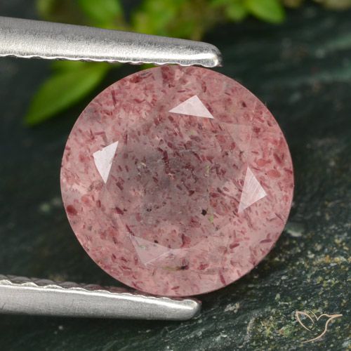 2.10ct Naturale Rosa medio Quarzo Fragola, Rotondo, Traslucido