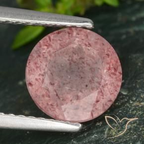 Quarzo fragola Rosa medio naturale da 2.10 ct, Rotondo, Traslucido