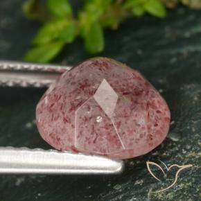 Quarzo fragola Rosa medio naturale da 2.10 ct, Rotondo, Traslucido