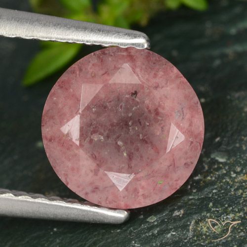 1.74ct Naturale Tono rosa Quarzo Fragola, Rotondo, Traslucido