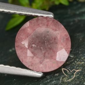 Quarzo fragola Tono rosa naturale da 1.74 ct, Rotondo, Traslucido