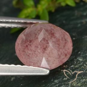 Quarzo fragola Tono rosa naturale da 1.74 ct, Rotondo, Traslucido