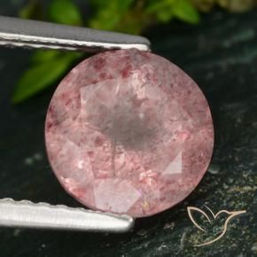 Quarzo fragola Rosa rosa naturale da 1.96 ct, Rotondo, Traslucido