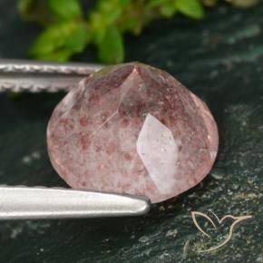 Quarzo fragola Rosa rosa naturale da 1.96 ct, Rotondo, Traslucido