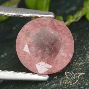 Quarzo fragola Rosa rosa naturale da 1.77 ct, Rotondo, Traslucido