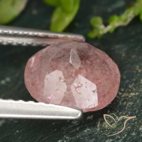 Quarzo fragola Rosa rosa naturale da 1.77 ct, Rotondo, Traslucido