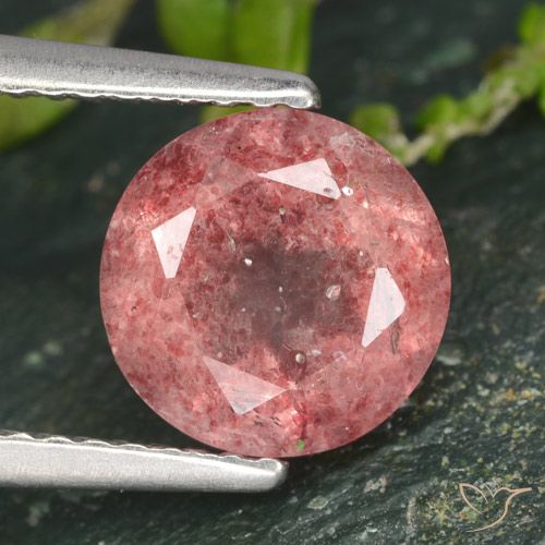 1.77ct Naturale Rosa rosa Quarzo Fragola, Rotondo, Traslucido