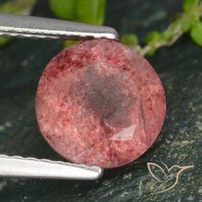 Quarzo fragola Rosa rosa naturale da 1.77 ct, Rotondo, Traslucido