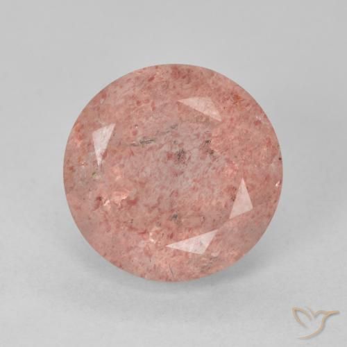 Quarzo fragola Rosa medio naturale da 4.95 ct, Rotondo, Traslucido
