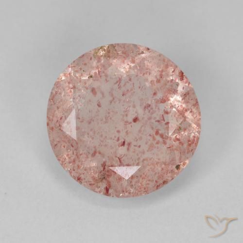 3.55ct Naturale Rosa chiaro Quarzo Fragola, Rotondo, Traslucido