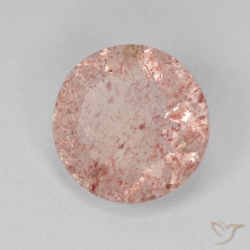 Quarzo fragola Rosa chiaro naturale da 3.55 ct, Rotondo, Traslucido