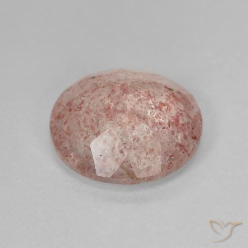 Quarzo fragola Rosa chiaro naturale da 3.55 ct, Rotondo, Traslucido