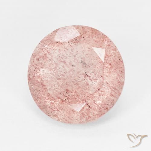 Quarzo fragola Rosa chiaro naturale da 4.37 ct, Rotondo, Traslucido
