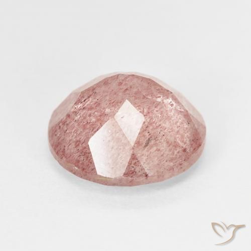 Quarzo fragola Rosa chiaro naturale da 4.37 ct, Rotondo, Traslucido