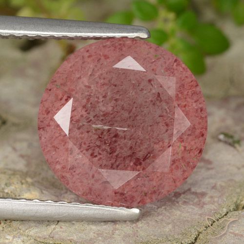 4.49ct Naturale Rosa medio Quarzo Fragola, Rotondo, Traslucido