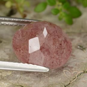 Quarzo fragola Rosa medio naturale da 4.49 ct, Rotondo, Traslucido
