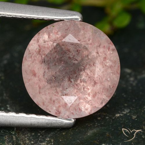 1.73ct Naturale Rosa chiaro Quarzo Fragola, Rotondo, Traslucido