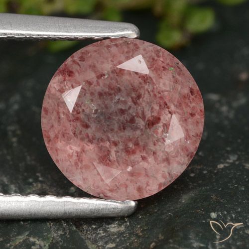 1.93ct Naturale Rosa medio Quarzo Fragola, Rotondo, Traslucido