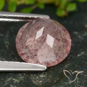 Quarzo fragola Rosa medio naturale da 1.93 ct, Rotondo, Traslucido