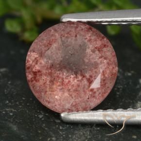 Quarzo fragola Rosa medio naturale da 1.80 ct, Rotondo, Traslucido