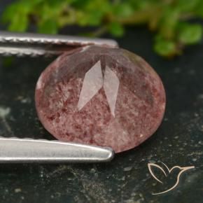 Quarzo fragola Rosa medio naturale da 1.80 ct, Rotondo, Traslucido