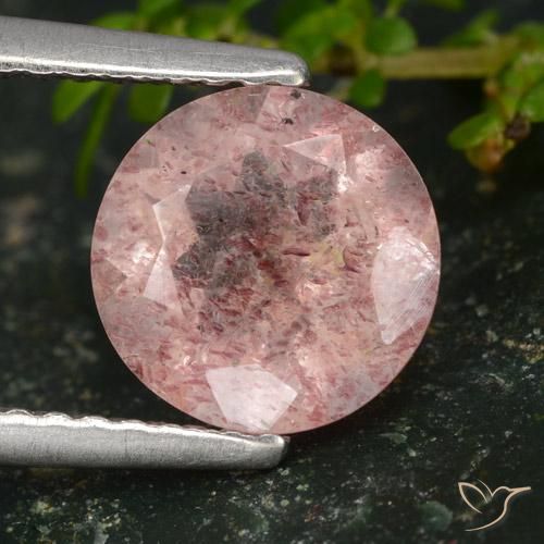 1.60ct Naturale Rosa medio-chiaro Quarzo Fragola, Rotondo, Traslucido