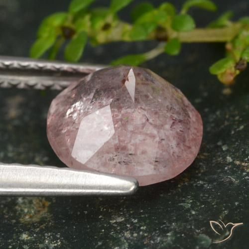 Quarzo fragola Rosa medio-chiaro naturale da 1.60 ct, Rotondo, Traslucido