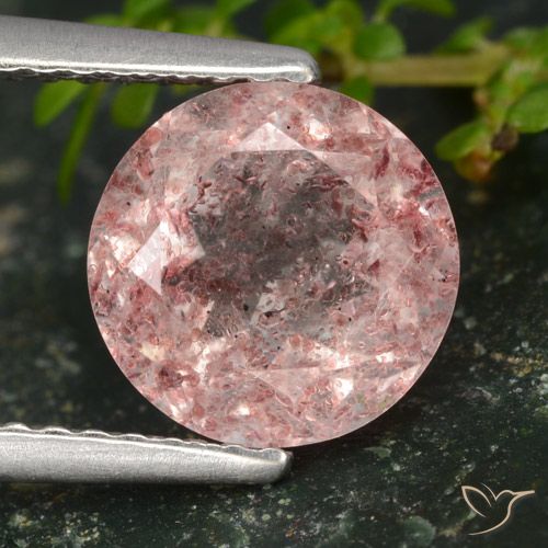 2.01ct Naturale Rosa chiaro Quarzo Fragola, Rotondo, Traslucido