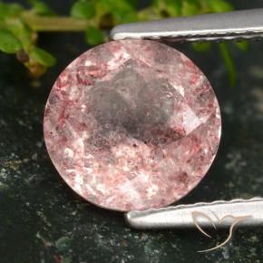 Quarzo fragola Rosa chiaro naturale da 2.01 ct, Rotondo, Traslucido