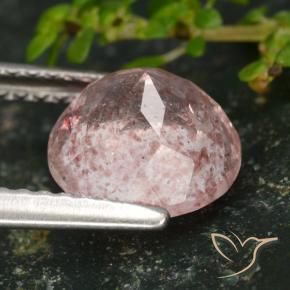 Quarzo fragola Rosa chiaro naturale da 2.01 ct, Rotondo, Traslucido