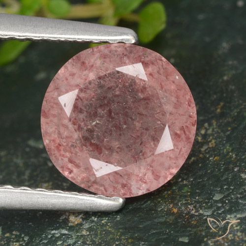 1.77ct Naturale Rosa medio-chiaro Quarzo Fragola, Rotondo, Traslucido