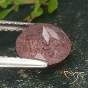 Quarzo fragola Rosa medio-chiaro naturale da 1.77 ct, Rotondo, Traslucido