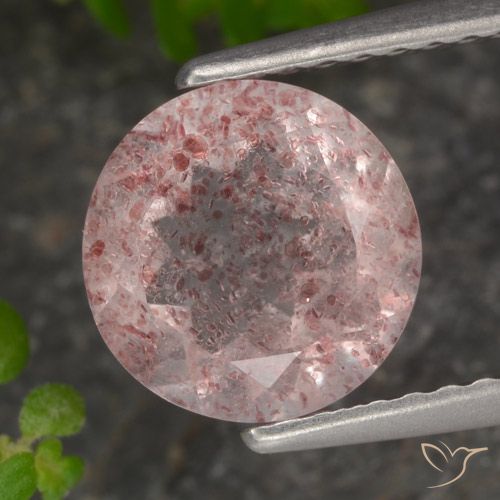1.82ct Naturale Rosa chiaro Quarzo Fragola, Rotondo, Traslucido
