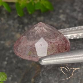 Quarzo fragola Rosa chiaro naturale da 1.82 ct, Rotondo, Traslucido
