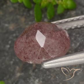 Quarzo fragola Rosa medio naturale da 1.68 ct, Rotondo, Traslucido