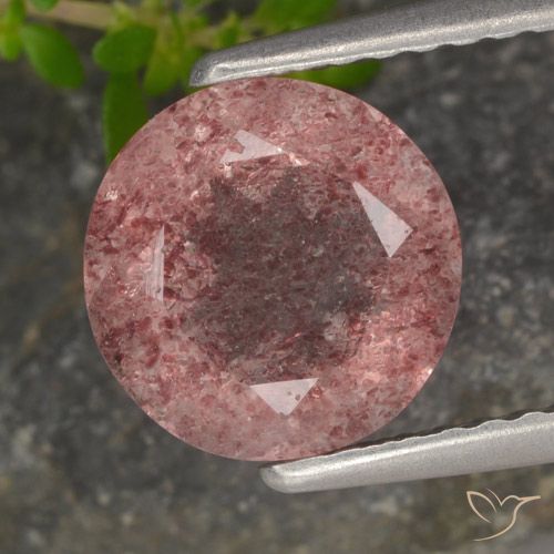 1.78ct Naturale Rosa rosa Quarzo Fragola, Rotondo, Traslucido
