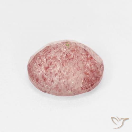 Quarzo fragola Rosa terroso naturale da 1.58 ct, Rotondo, Traslucido