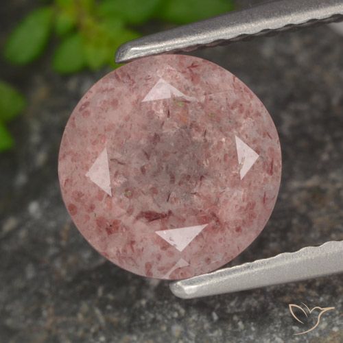 1.85ct Naturale Rosa chiaro Quarzo Fragola, Rotondo, Traslucido