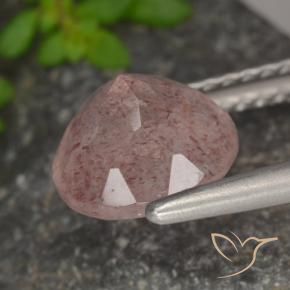 Quarzo fragola Rosa chiaro naturale da 1.85 ct, Rotondo, Traslucido