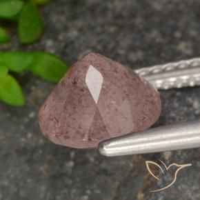 Quarzo fragola Rosa terroso naturale da 1.80 ct, Rotondo, Traslucido