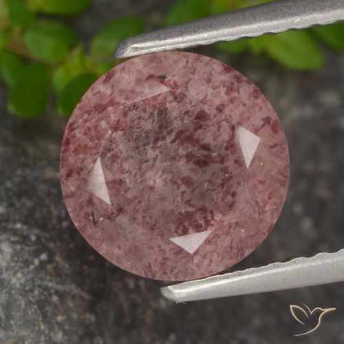 1.94ct Naturale Rosa medio Quarzo Fragola, Rotondo, Traslucido