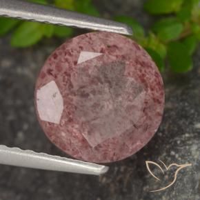 Quarzo fragola Rosa medio naturale da 1.94 ct, Rotondo, Traslucido