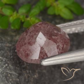 Quarzo fragola Rosa medio naturale da 1.94 ct, Rotondo, Traslucido