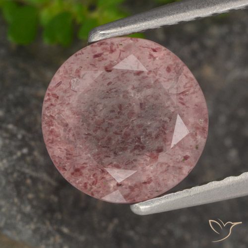 1.71ct Naturale Tono rosa Quarzo Fragola, Rotondo, Traslucido
