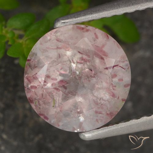 1.72ct Naturale Rosa chiaro Quarzo Fragola, Rotondo, Traslucido