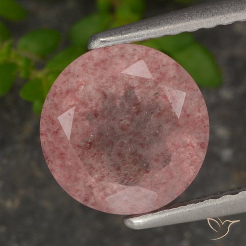 2.00ct Naturale Rosa medio Quarzo Fragola, Rotondo, Traslucido
