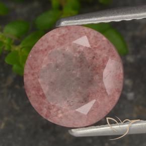 Quarzo fragola Rosa medio naturale da 2.00 ct, Rotondo, Traslucido